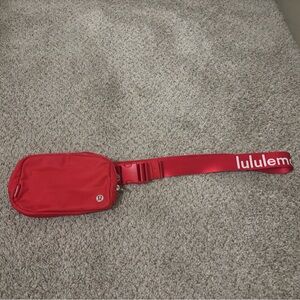 Authentic red lululemon rare belt bag
